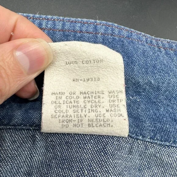 Vintage Denim Shirt Womens Size 14 GW Graff USA Button Up Retro 1990s Blue - Picture 6 of 9